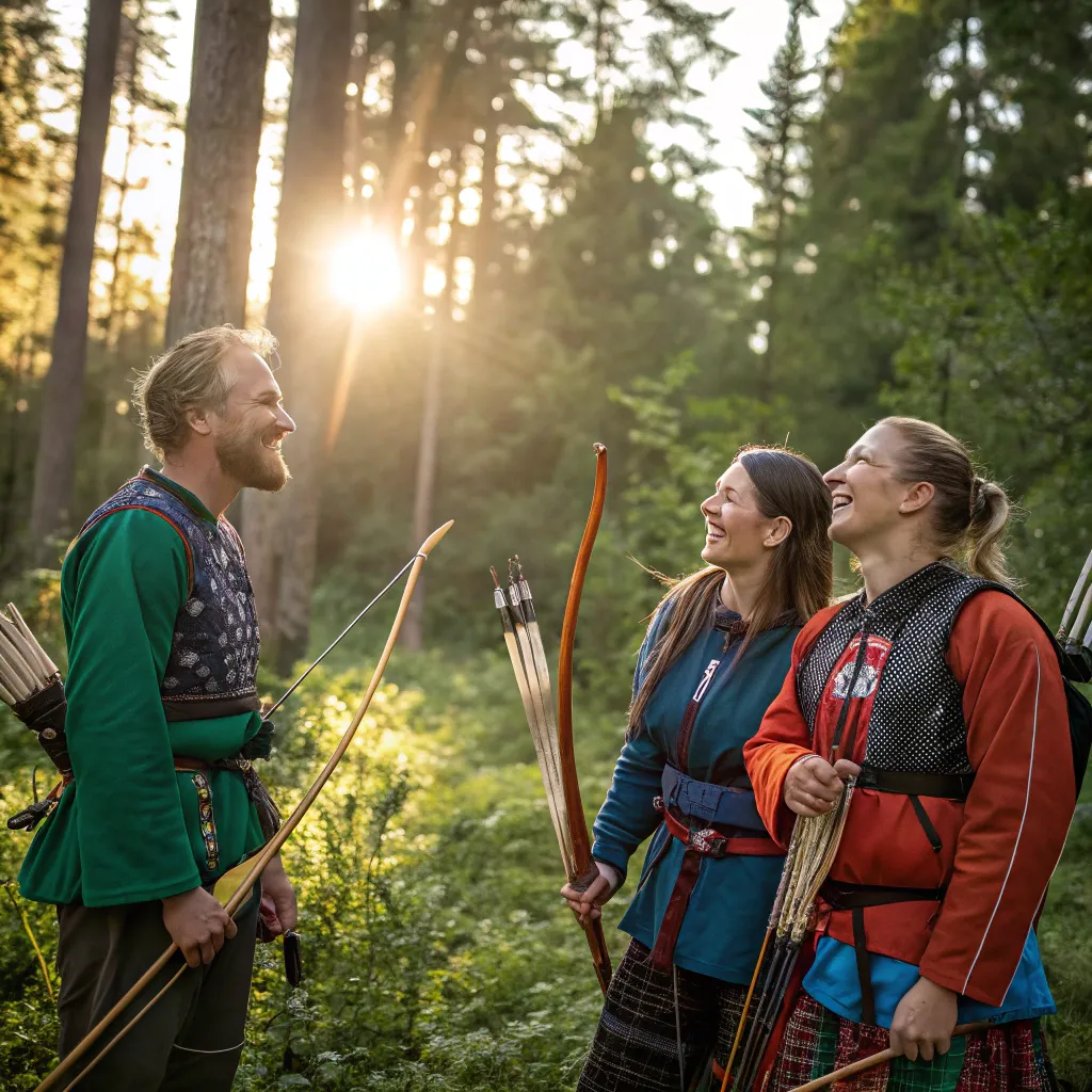 A group of happy archers