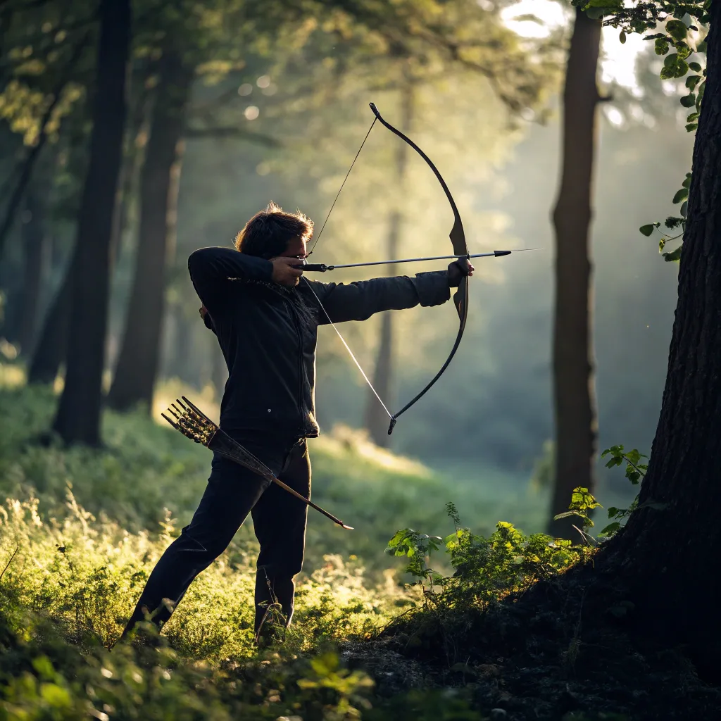 Archer focusing on target